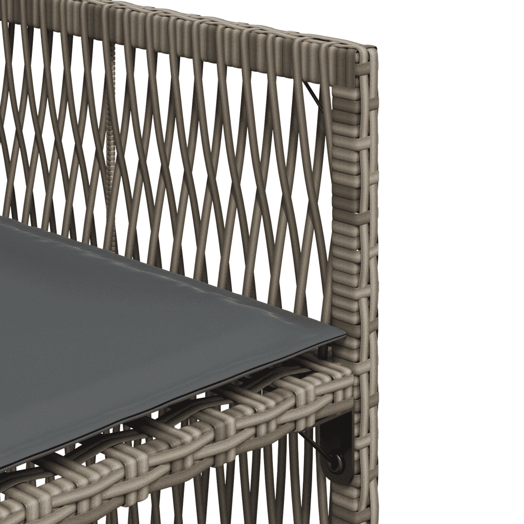 Set da Pranzo da Giardino 11 pz in Polyrattan Grigio