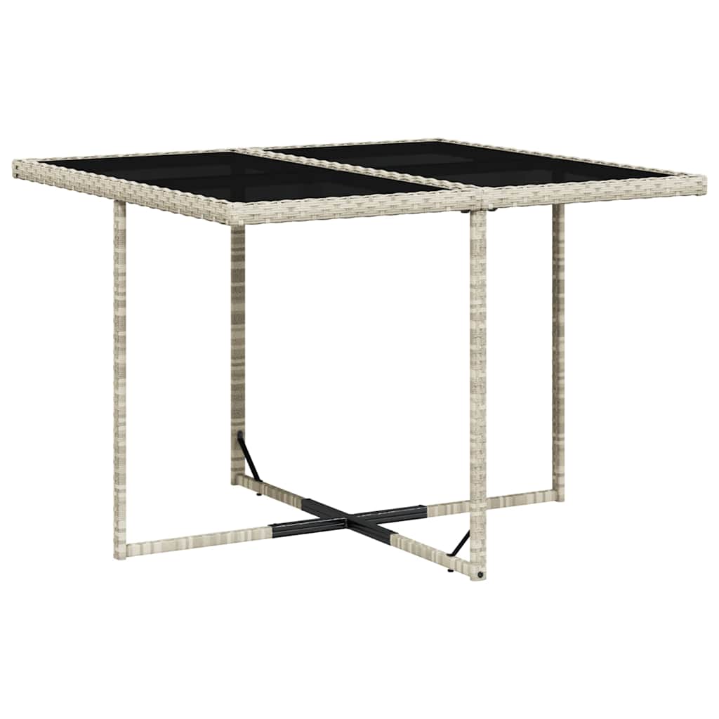 Set Pranzo da Giardino 9 pz Grigio Chiaro Rattan PE