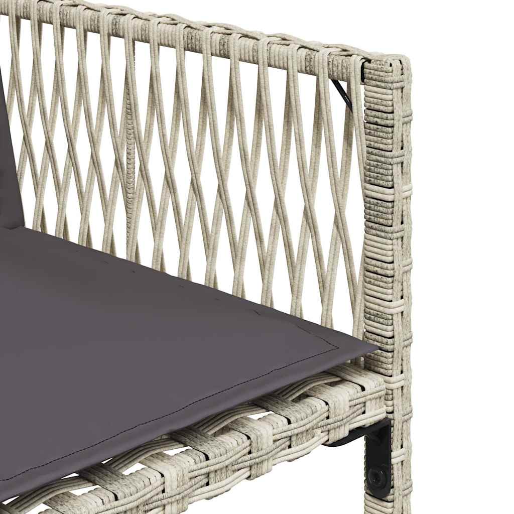Set Pranzo da Giardino 9 pz Grigio Chiaro Rattan PE