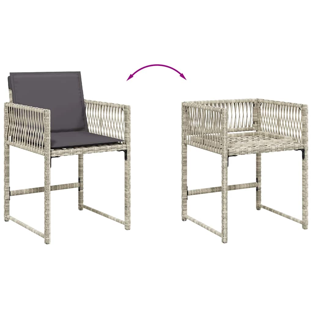 Set Pranzo da Giardino 9 pz Grigio Chiaro Rattan PE