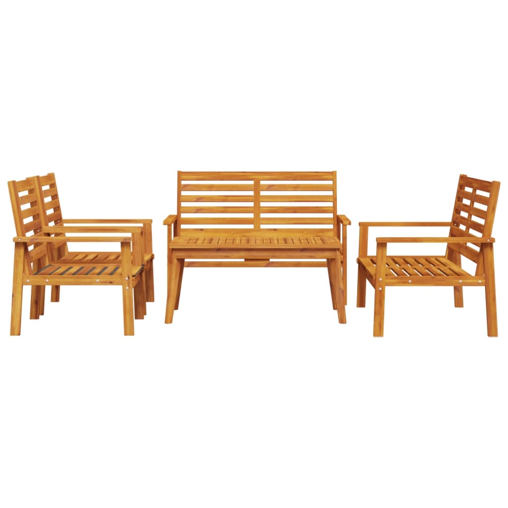 Set giardino 5 pz in acacia massello con tavolo e panche