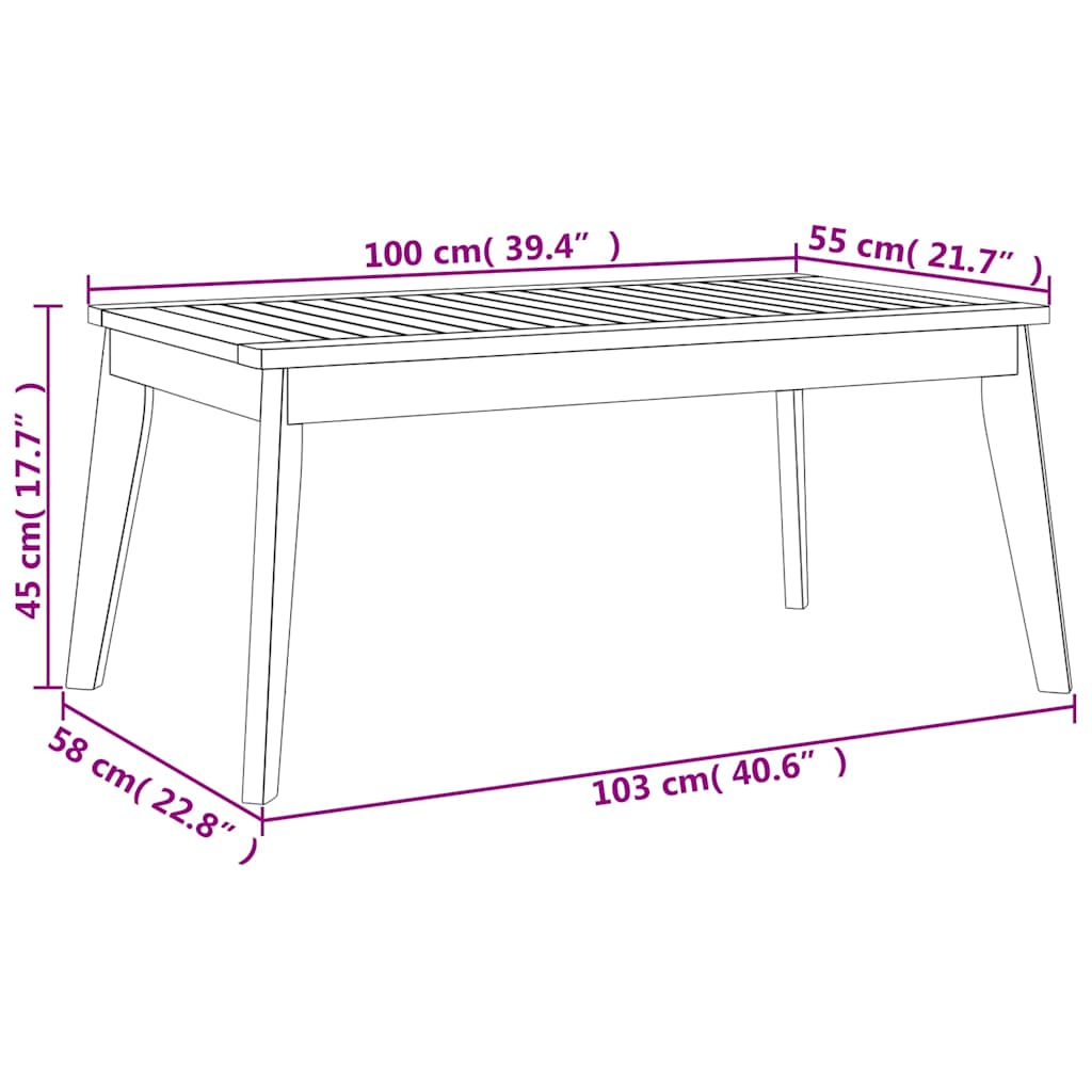 Set Salotto da Giardino 5 pz in Legno Massello di Acacia