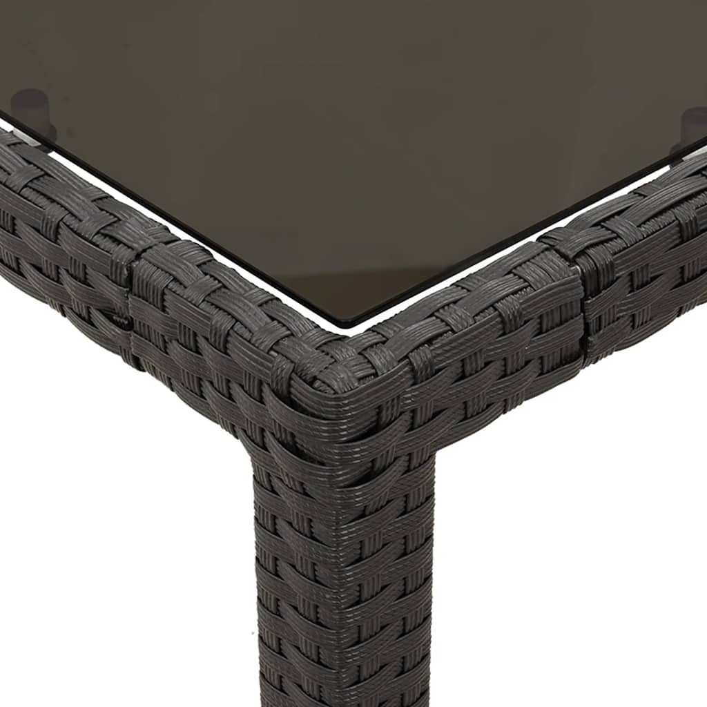 Set pranzo da esterno nero 5 pezzi, tavolo 90x90 e 4 sedie