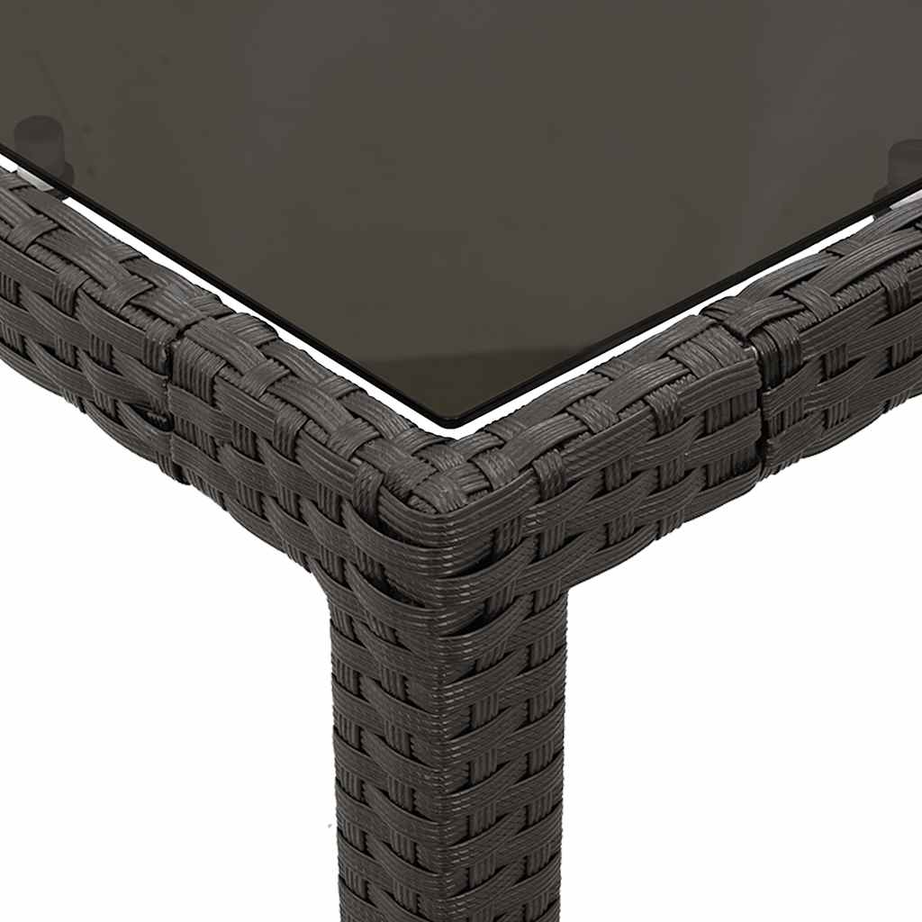 Set da Pranzo da Giardino Nero 4 Sedie Rattan PE 90x90 cm