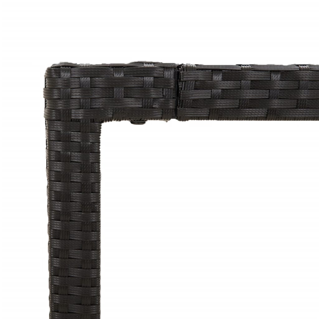 Set da Pranzo da Giardino 3 pz in Polyrattan Nero 90 x 90 cm