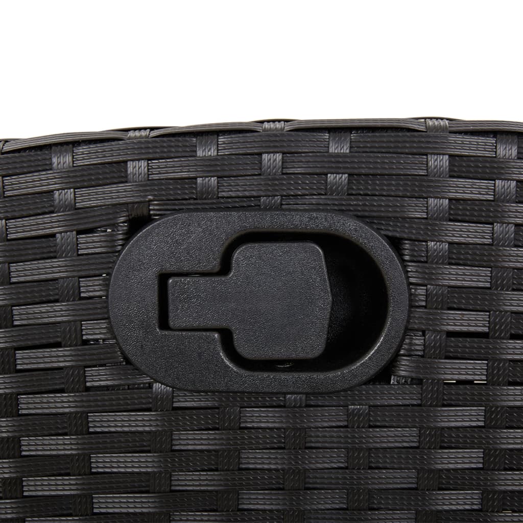 Set da Pranzo da Giardino 3 pz in Polyrattan Nero 90 x 90 cm