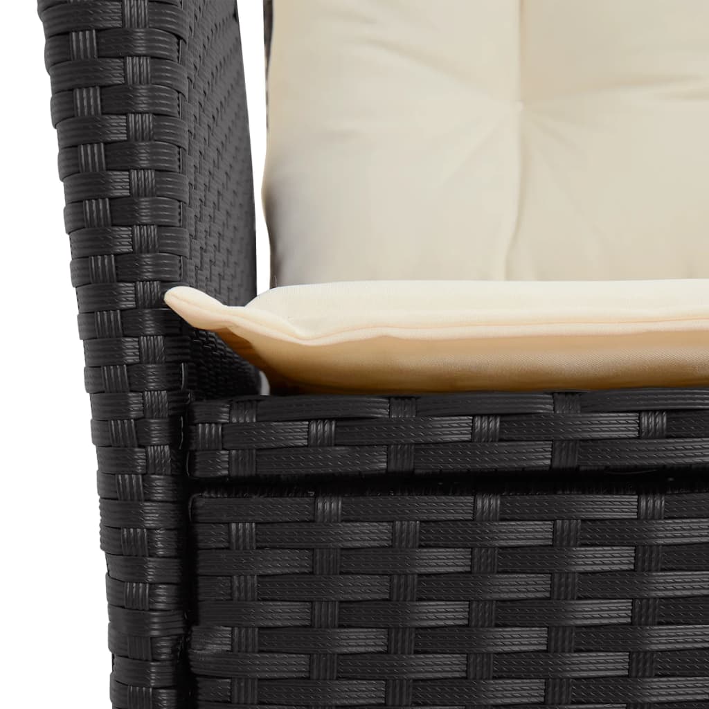 Set Pranzo da Giardino 5 pz Nero in Polyrattan