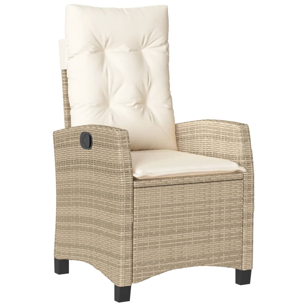 Set da pranzo da giardino 5 pz nero e beige in rattan PE