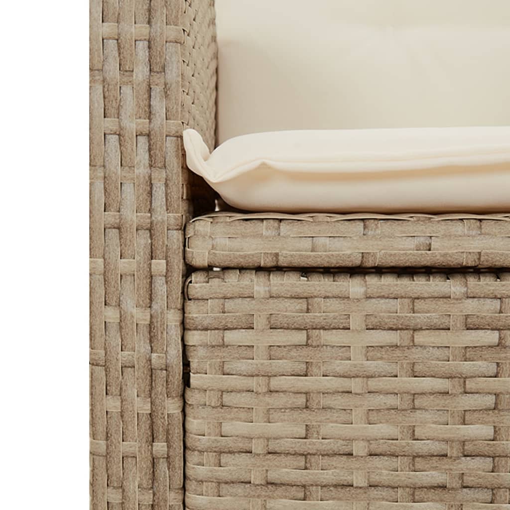 Set da pranzo da giardino 5 pz nero e beige in rattan PE