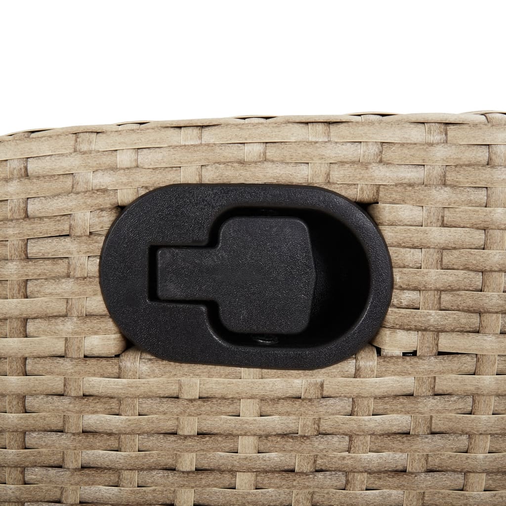 Set da pranzo da giardino 5 pz nero e beige in rattan PE