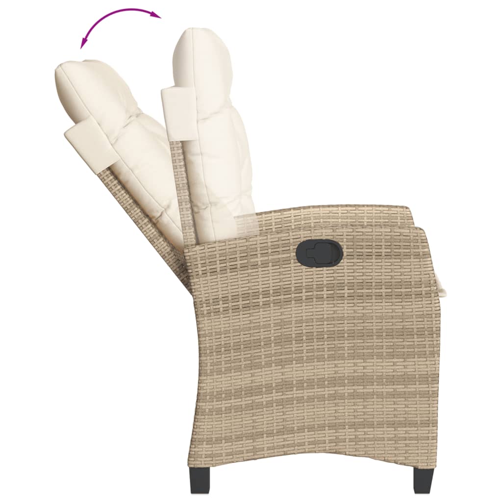 Set da pranzo da giardino 5 pz nero e beige in rattan PE