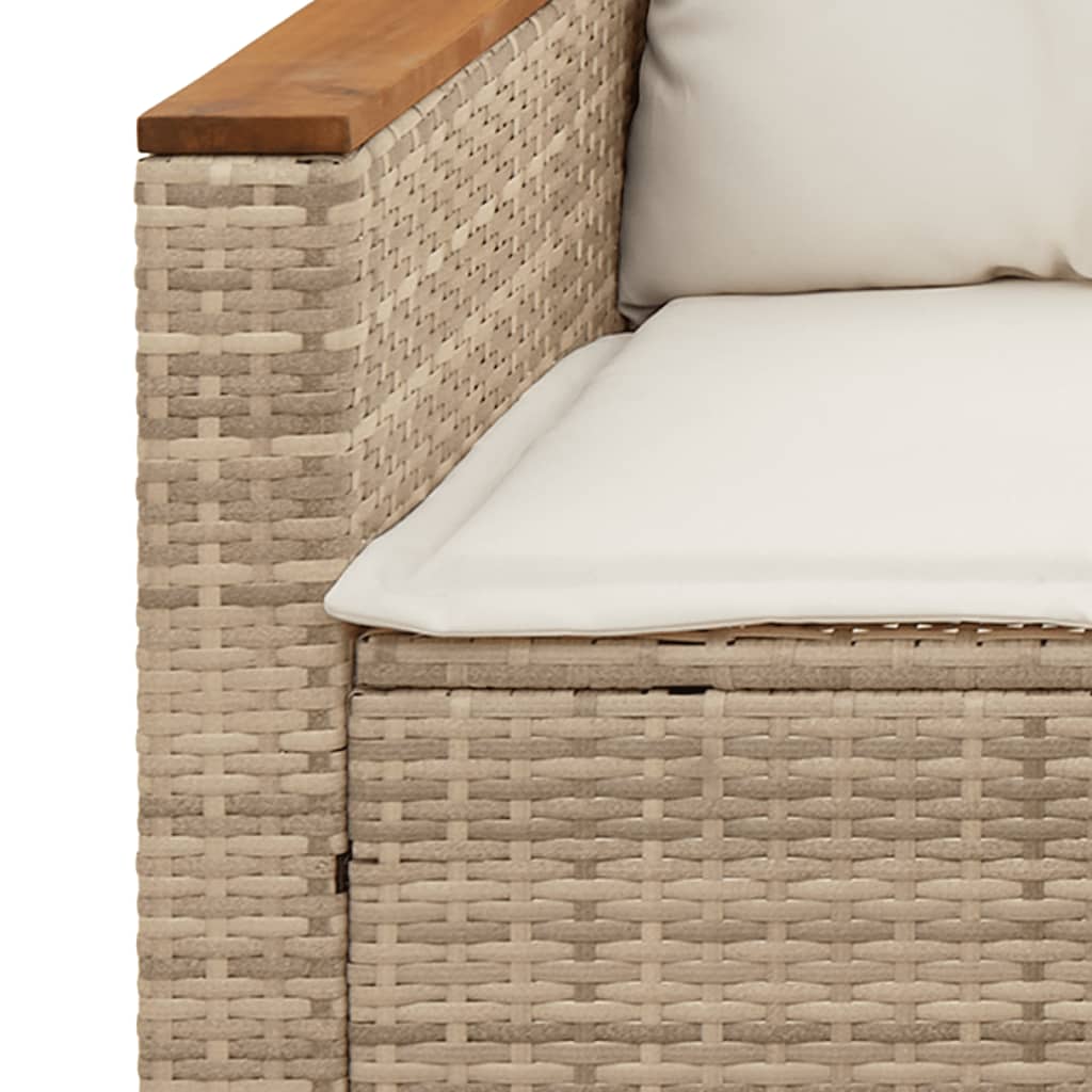 Salotto da Giardino 5 pz Beige in Polyrattan e Acacia