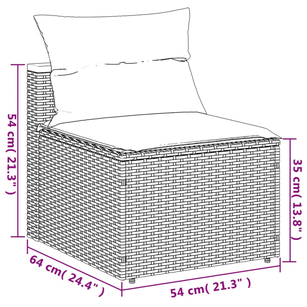 Salotto da Giardino 5 pz Beige in Polyrattan e Acacia