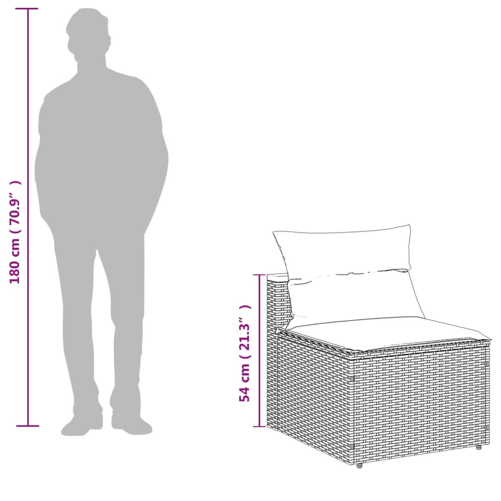 Salotto da Giardino 5 pz Beige in Polyrattan e Acacia