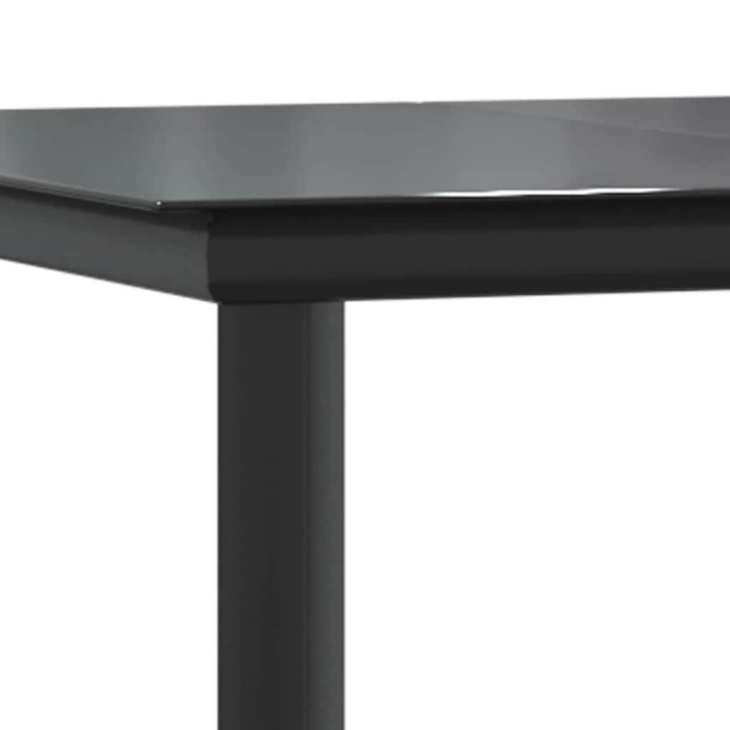 Set pranzo da giardino 7 pz nero con cuscini sfoderabili