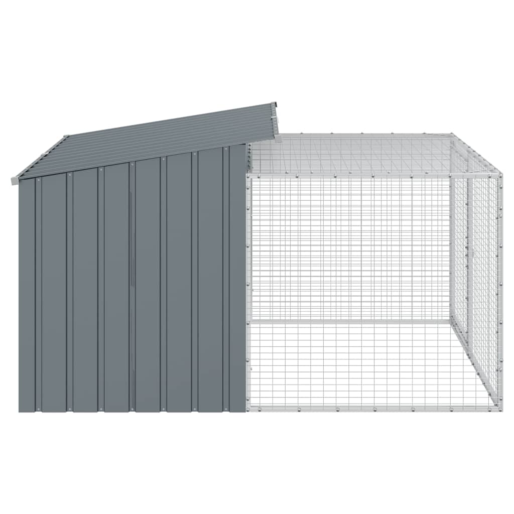 Cuccia per cani con recinto antracite 153x194x110 cm in acciaio zincato