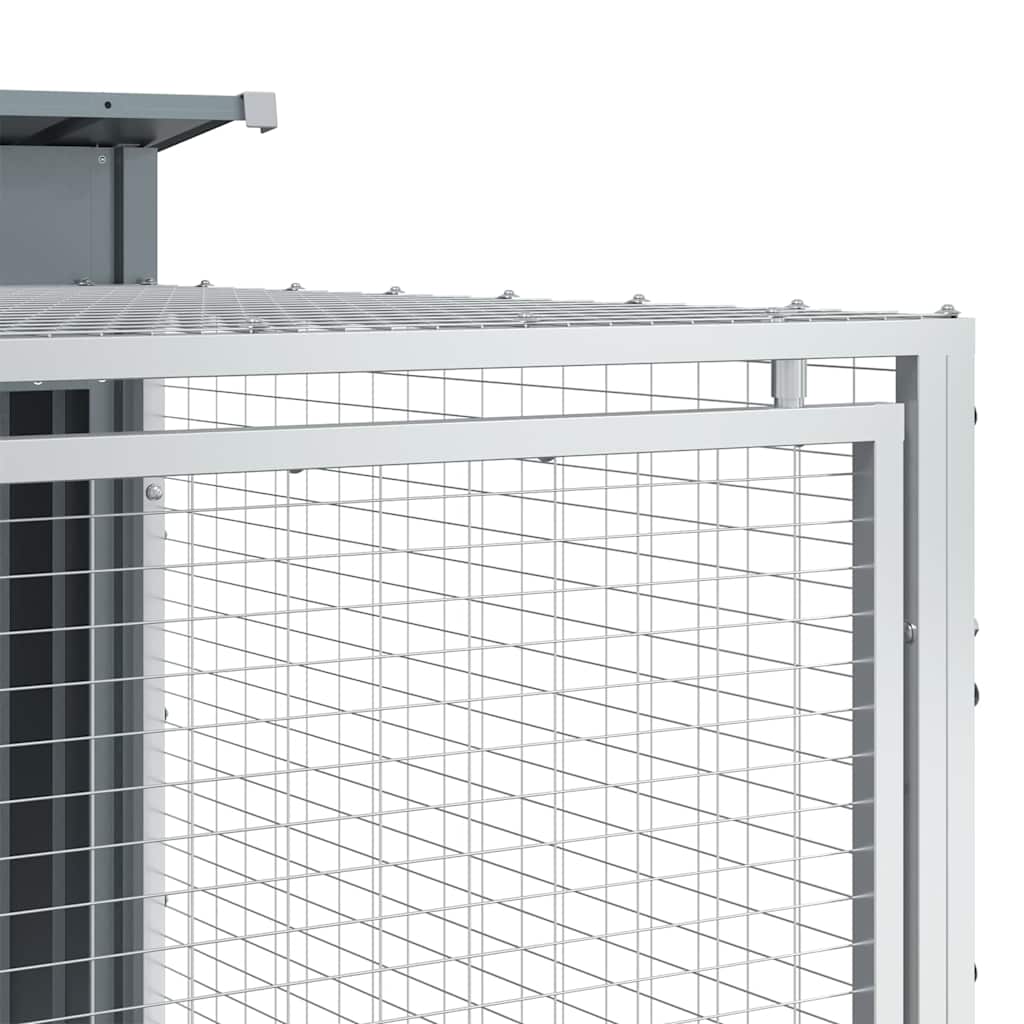 Cuccia per cani con recinto antracite 153x194x110 cm in acciaio zincato