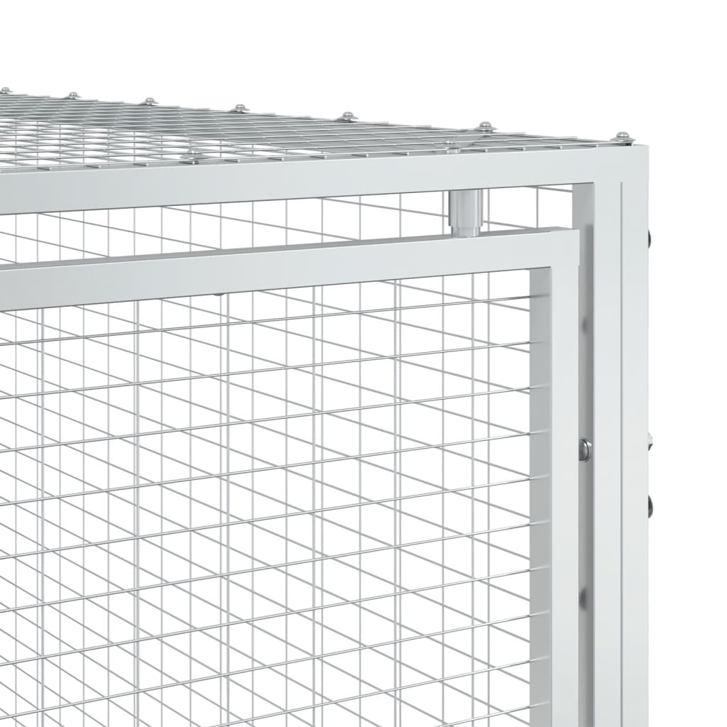 Cuccia per cani con recinto antracite 153x396x110 cm in acciaio zincato