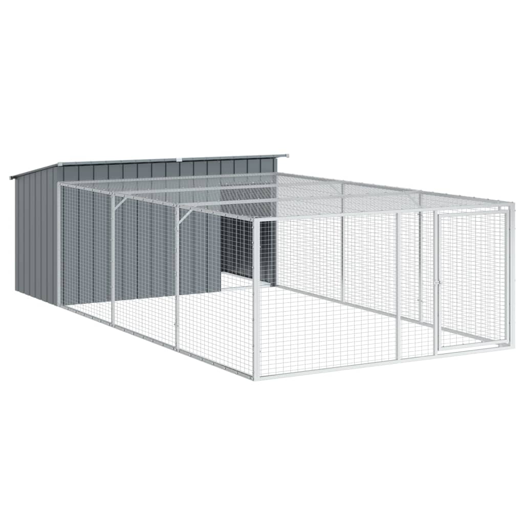 Cuccia per cani con recinto antracite 197x396x110 cm