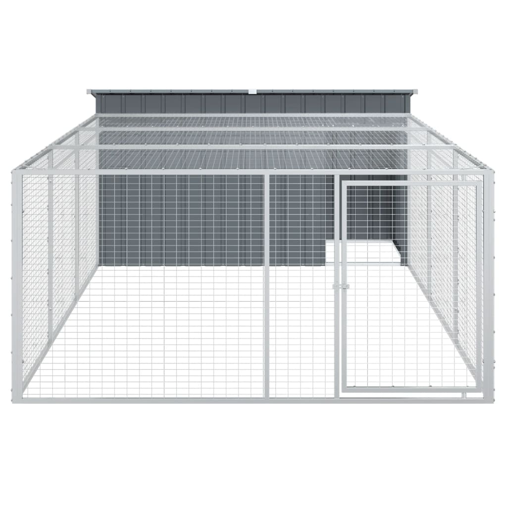 Cuccia per cani con recinto antracite 197x396x110 cm