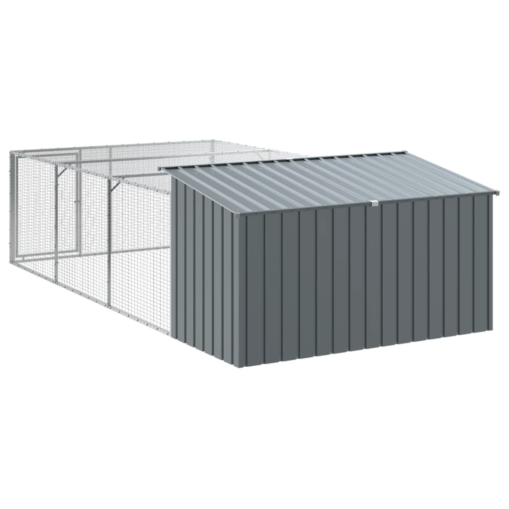 Cuccia per cani con recinto antracite 197x396x110 cm