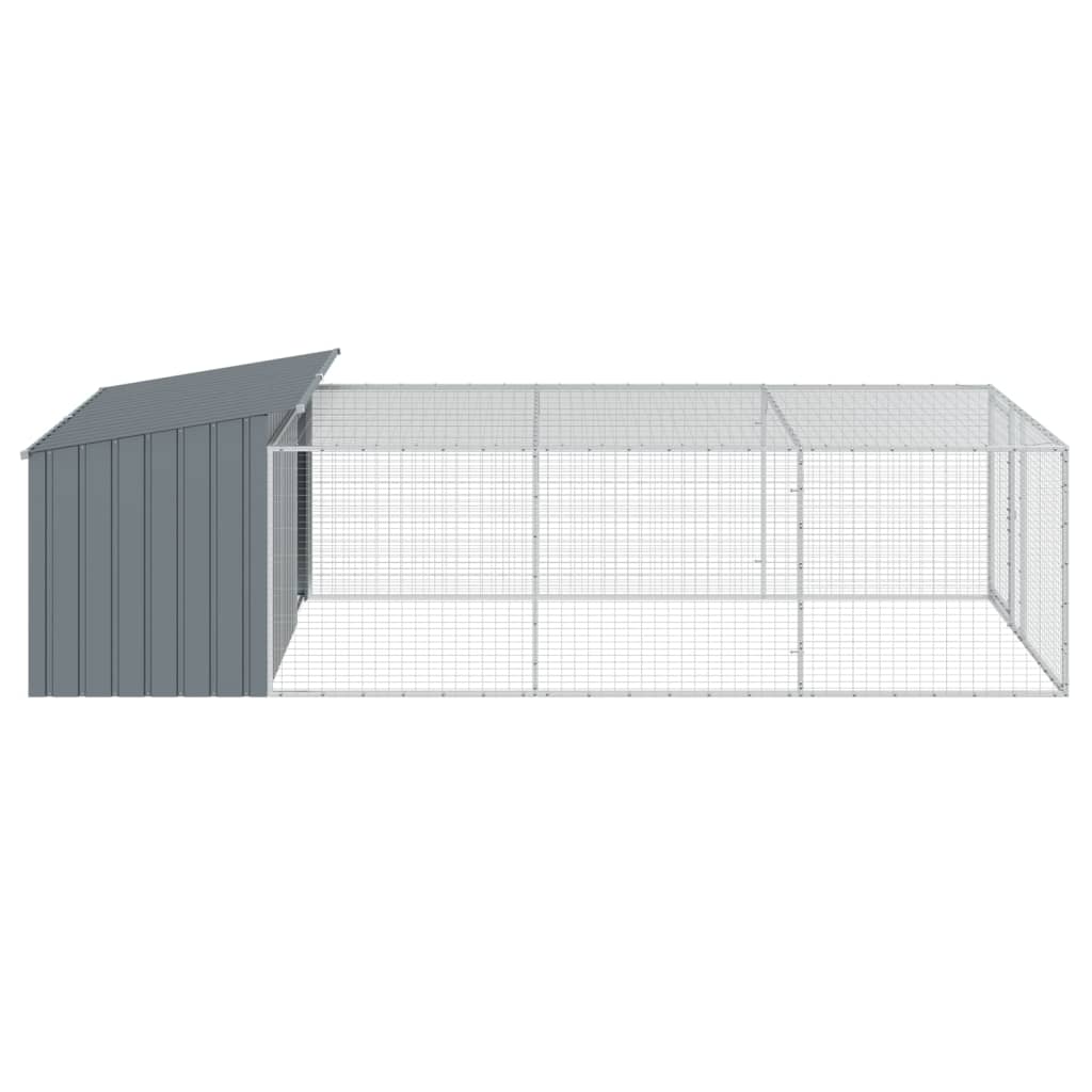 Cuccia per cani con recinto antracite 197x396x110 cm