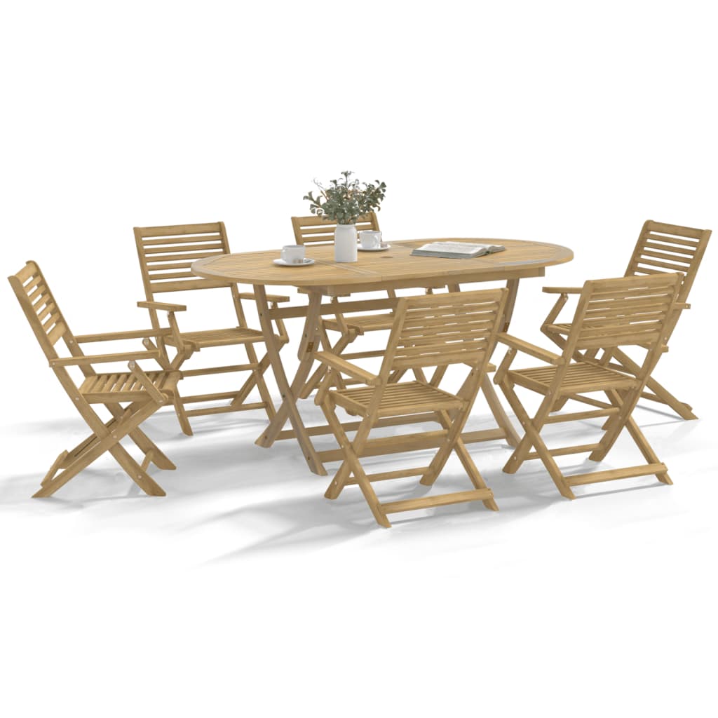 Sedie Pieghevoli 8pz 54,5x61,5x86,5 cm Massello Acacia