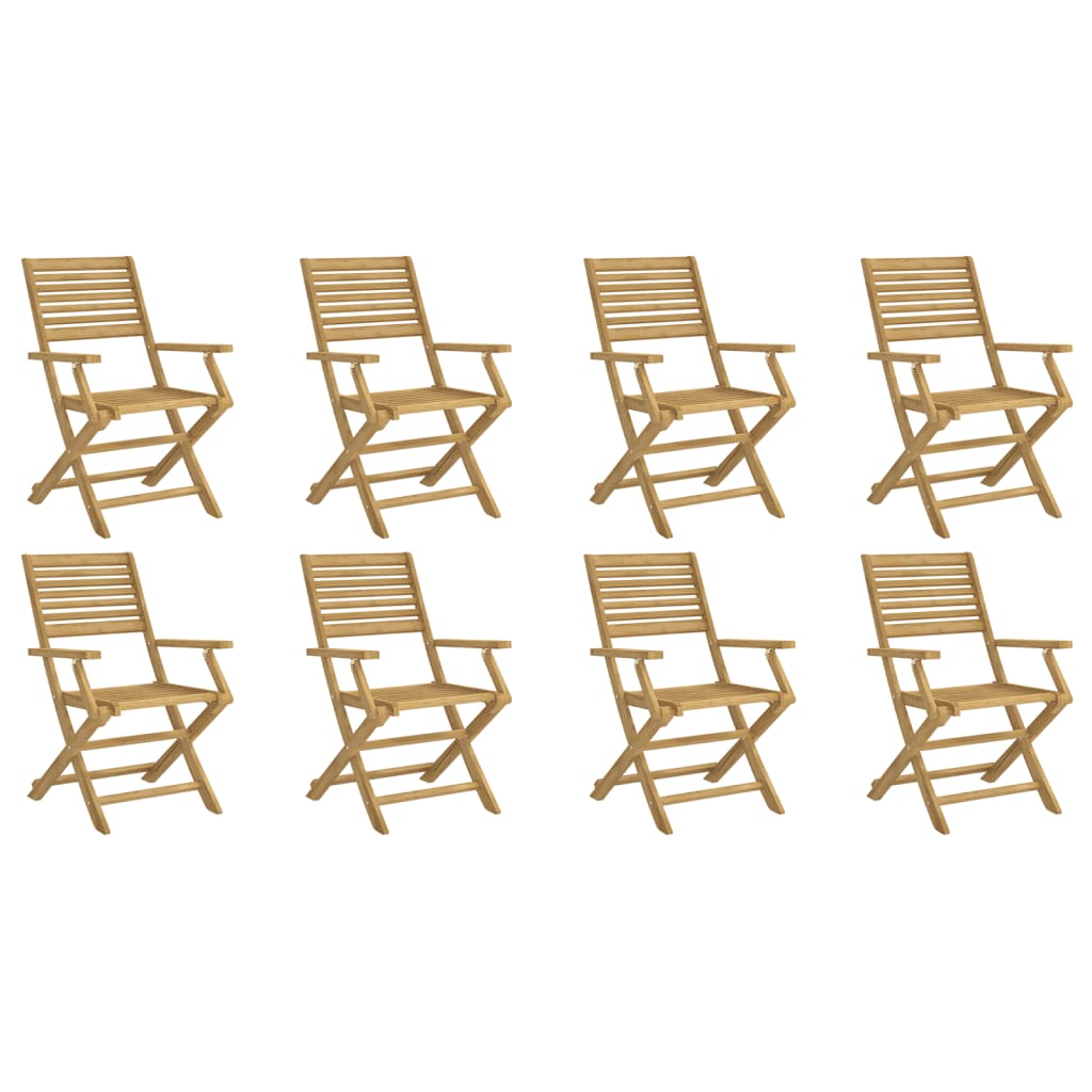 Sedie Pieghevoli 8pz 54,5x61,5x86,5 cm Massello Acacia