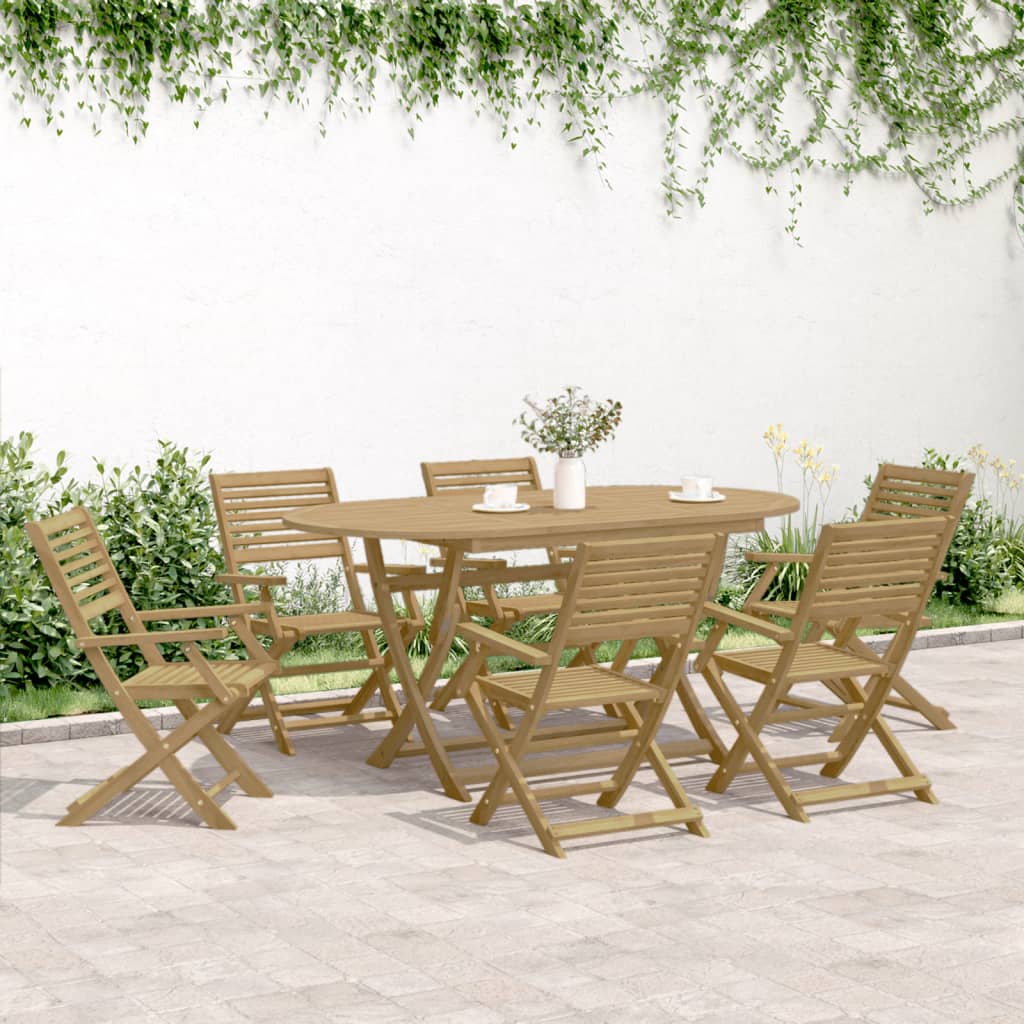 Sedie Pieghevoli 8pz 54,5x61,5x86,5 cm Massello Acacia
