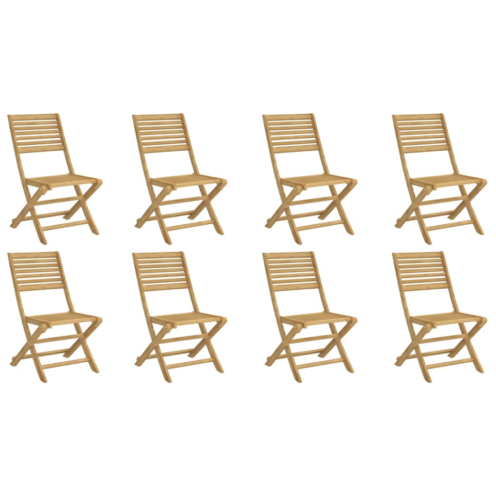Sedie Pieghevoli 8 pz 48,5x61,5x87 cm Massello Acacia