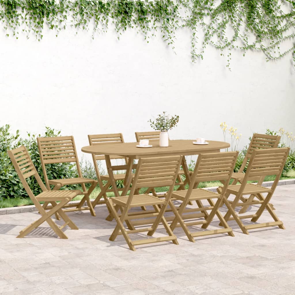 Sedie Pieghevoli 8 pz 48,5x61,5x87 cm Massello Acacia
