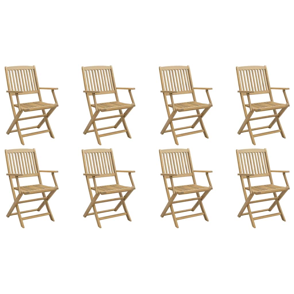 Sedie Pieghevoli 8 pz Legno Massello di Acacia