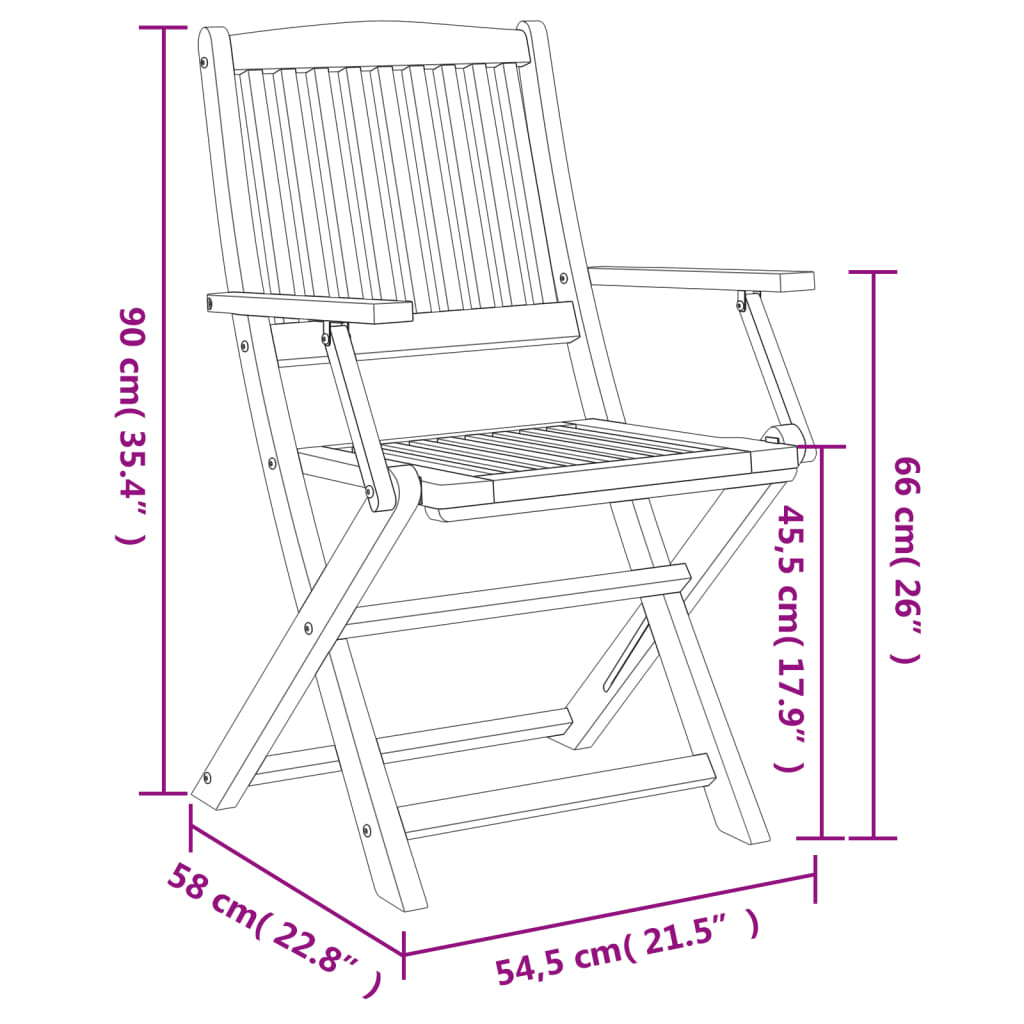 Set da Pranzo da Giardino 7 pz in Legno Massello di Acacia