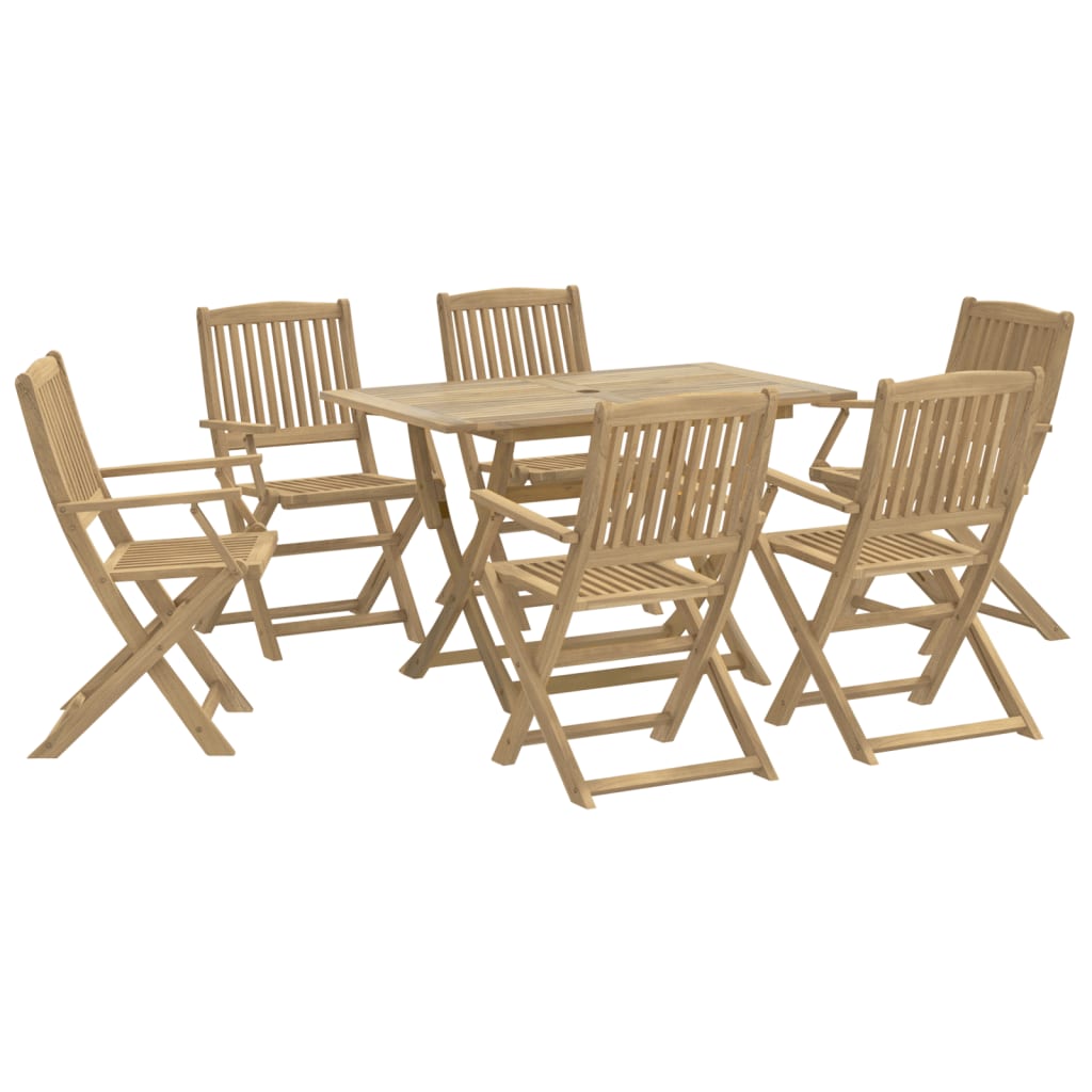 Set da Pranzo da Giardino 7 pz in Legno Massello di Acacia