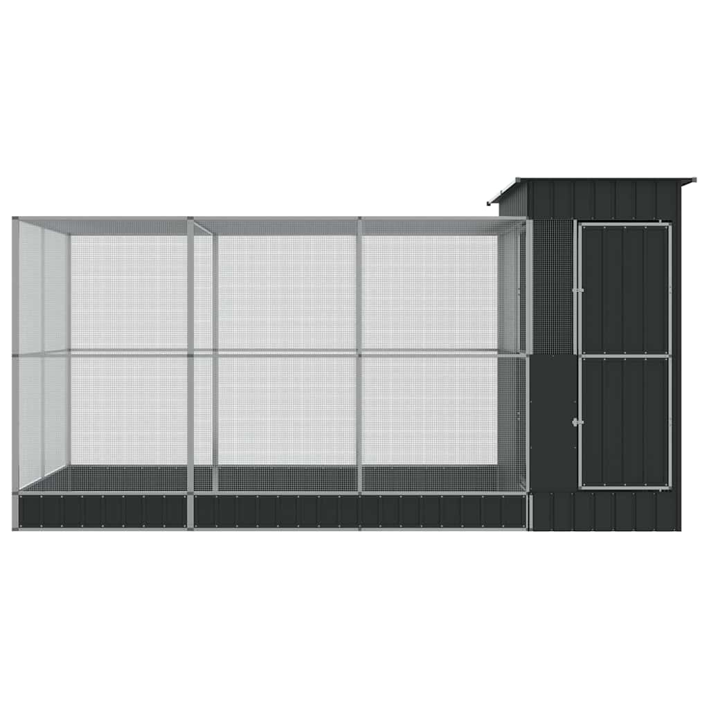 Voliera con Estensione Argento 416x203x216 cm Acciaio