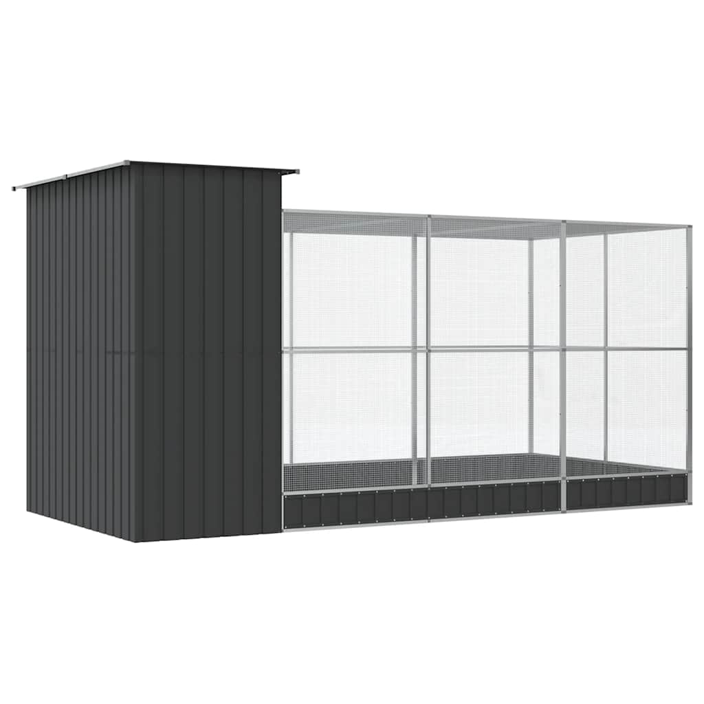 Voliera con Estensione Argento 416x203x216 cm Acciaio
