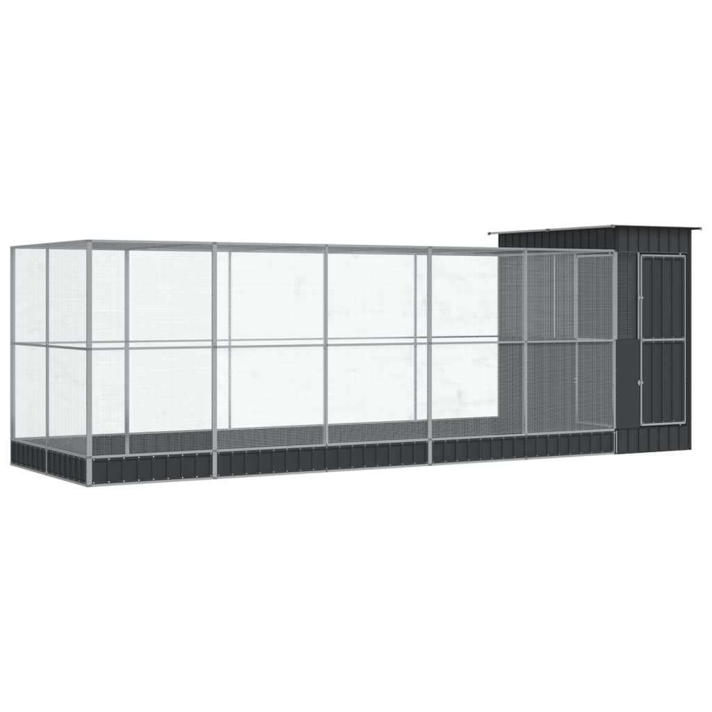 Voliera con Estensione Argento 623x203x216 cm in Acciaio