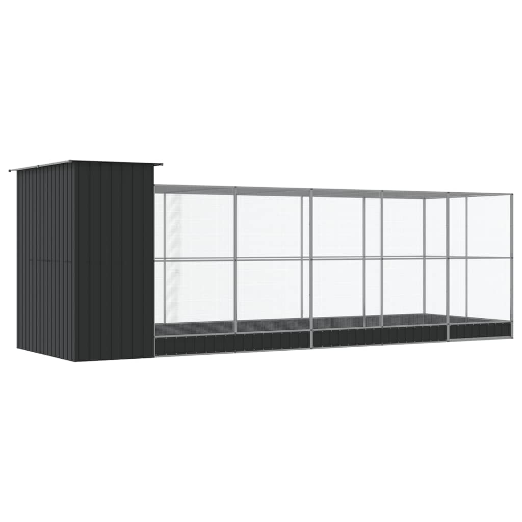 Voliera con Estensione Argento 623x203x216 cm in Acciaio