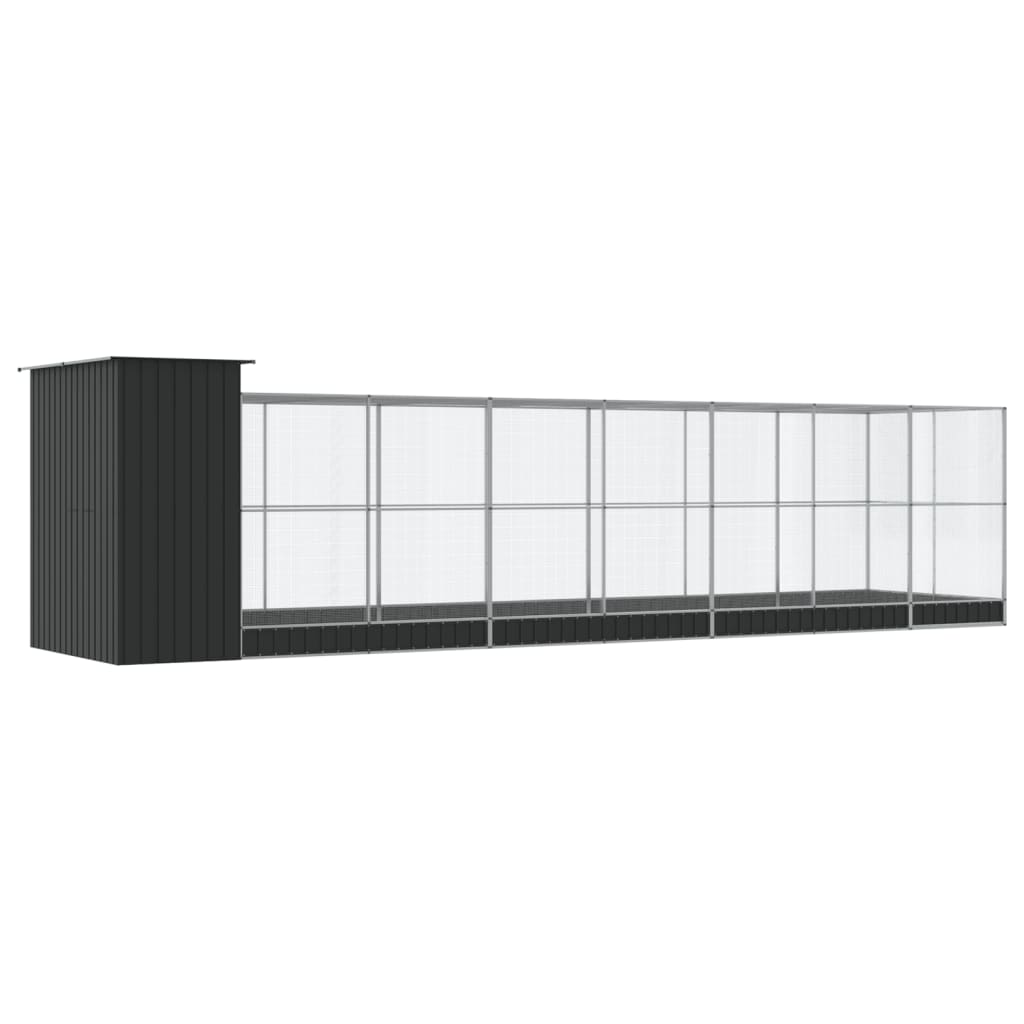Voliera con Estensione Argento 830x203x216 cm in Acciaio