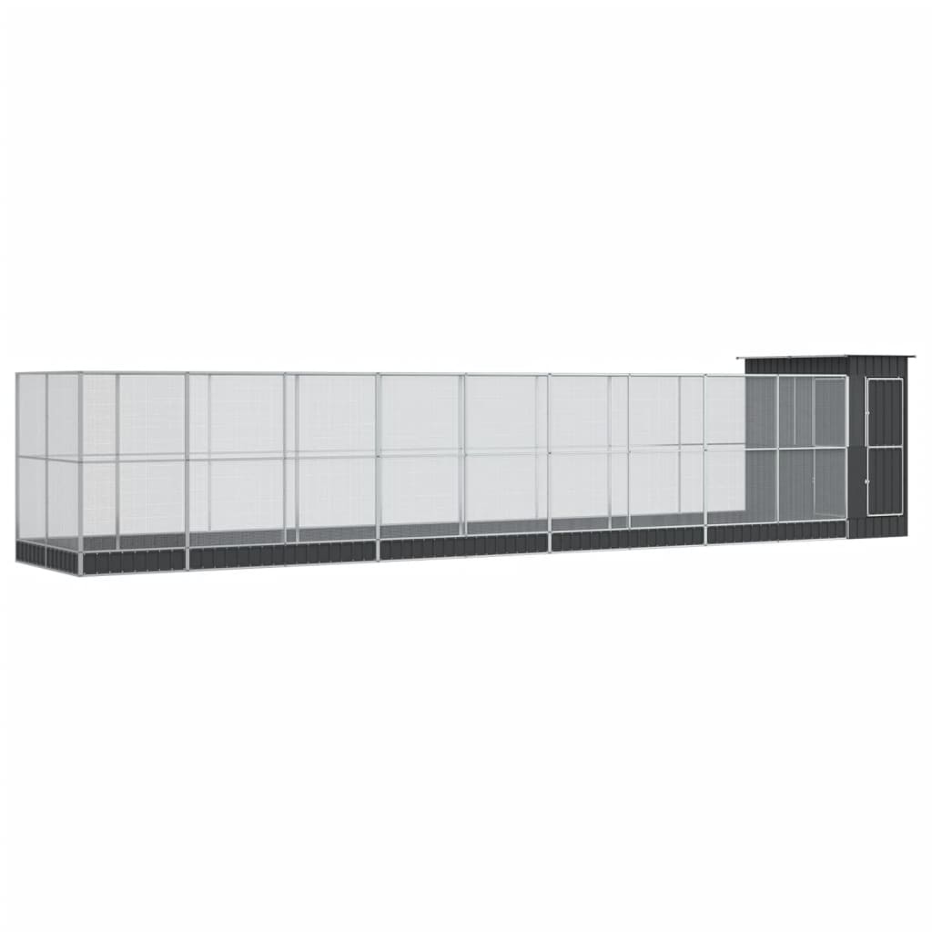 Voliera con Estensione Argento 1037x203x216 cm in Acciaio
