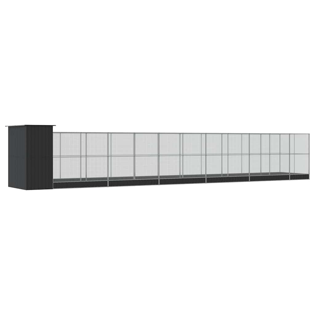 Voliera con Estensione Argento 1244x203x216 cm in Acciaio