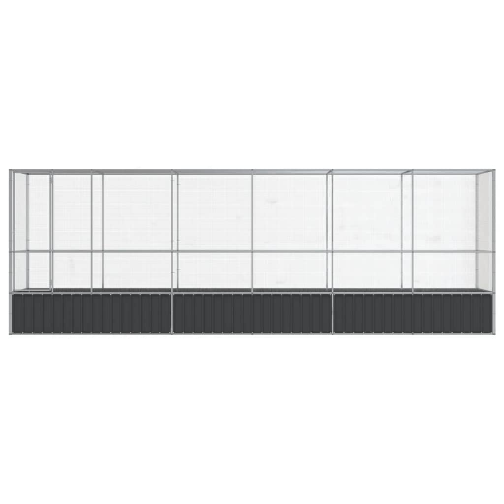 Voliera con Estensione Argento 626,5x107x212 cm in Acciaio