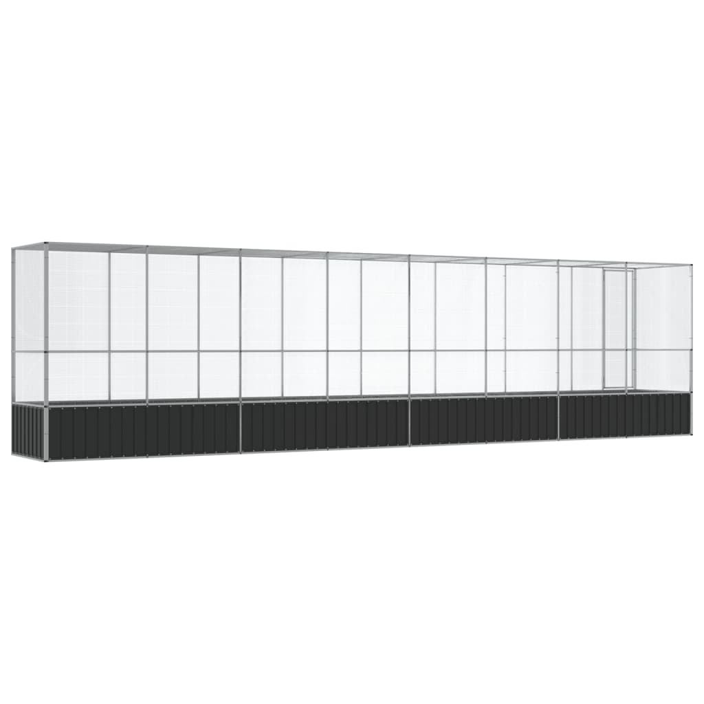 Voliera con Estensione Argento 834,5x107x212 cm in Acciaio