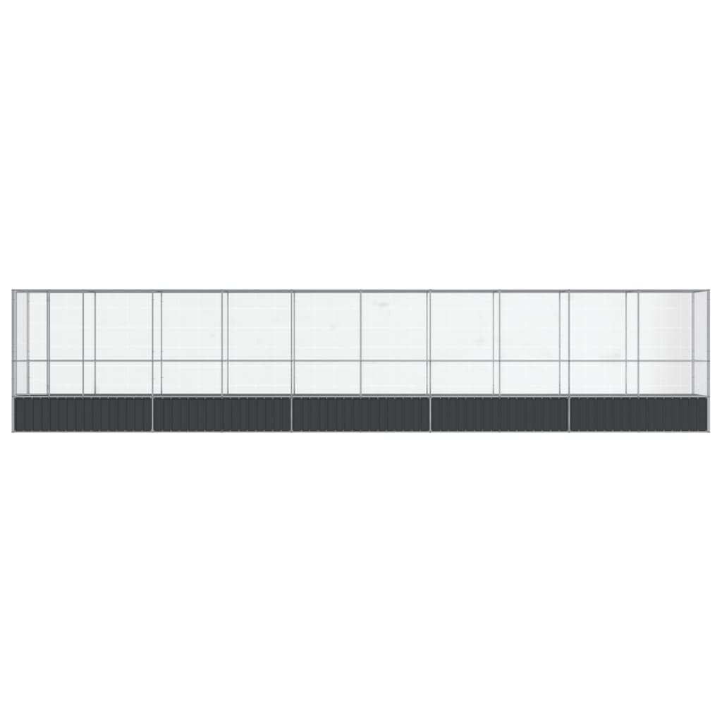 Voliera con Estensione Argento 1042,5x107x212 cm in Acciaio