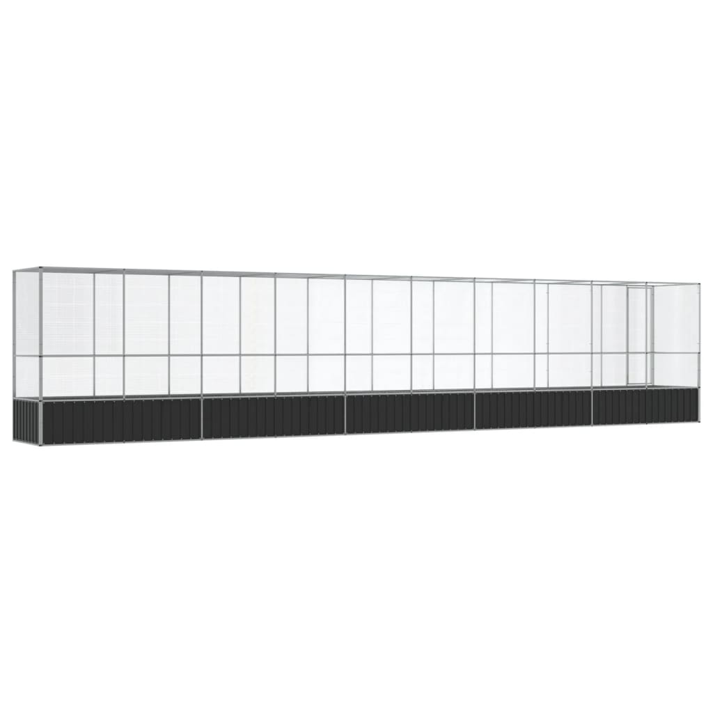 Voliera con Estensione Argento 1042,5x107x212 cm in Acciaio