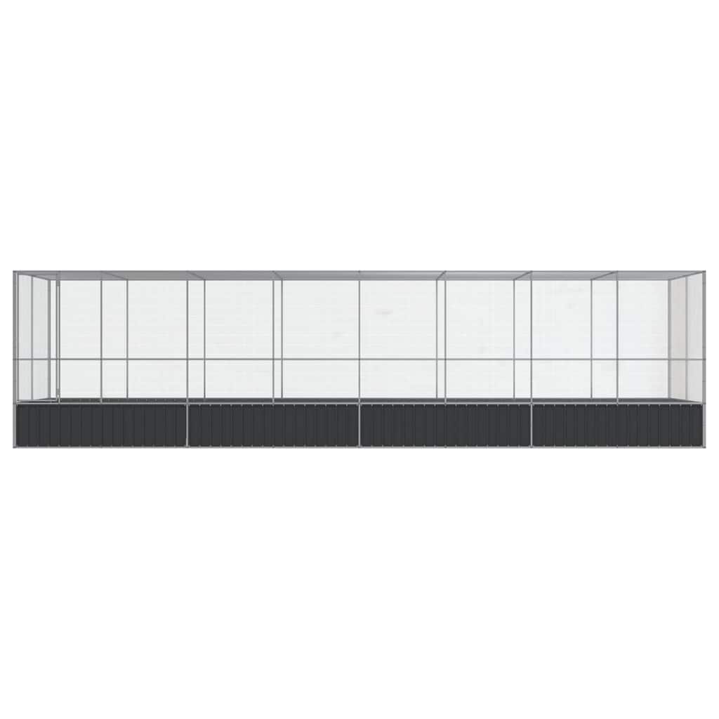 Voliera con Estensione Argento 832x207x212 cm in Acciaio