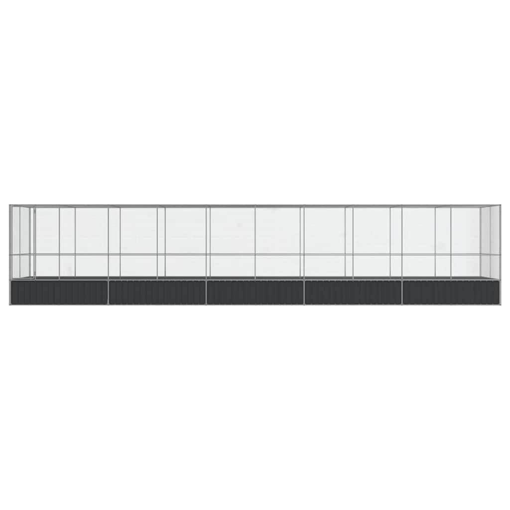 Voliera con Estensione Argento 1039x207x212 cm in Acciaio