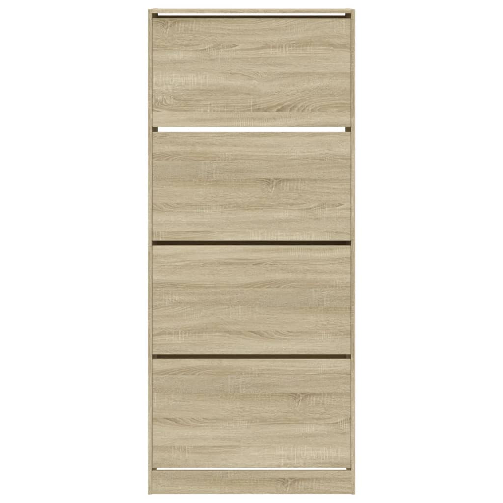Scarpiera 4 Cassetti Ribaltabili Rovere Sonoma 80x34x187,5 cm