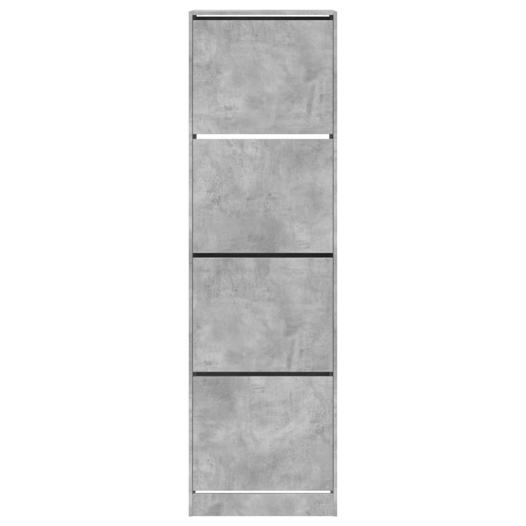 Scarpiera 4 Cassetti Ribaltabili Grigio Cemento 60x42x204 cm