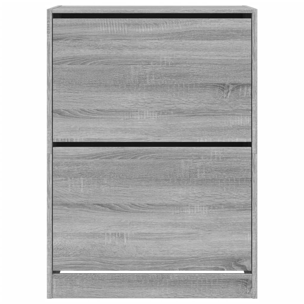 Scarpiera 2 Cassetti Ribaltabili Grigio Sonoma 80x42x108 cm